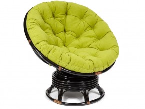 Кресло-качалка Papasan w 23/01 B с подушкой Antique brown, флок Олива в Троицке - troick.magazin-mebel74.ru | фото