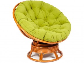 Кресло-качалка Papasan w 23/01 B с подушкой Cognac, флок Олива в Троицке - troick.magazin-mebel74.ru | фото