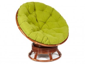 Кресло-качалка Papasan w 23/01 B с подушкой Pecan, флок Олива в Троицке - troick.magazin-mebel74.ru | фото