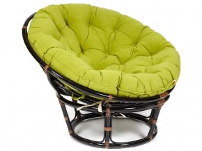 Кресло Papasan 23/01 W с подушкой Antique brown, флок Олива в Троицке - troick.magazin-mebel74.ru | фото