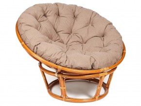 Кресло Papasan 23/01 W с подушкой Cognac, экошерсть Коричневый в Троицке - troick.magazin-mebel74.ru | фото