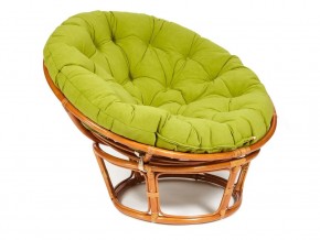 Кресло Papasan 23/01 W с подушкой Cognac, флок Олива в Троицке - troick.magazin-mebel74.ru | фото