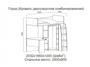 Кровать двухъярусная комбинированная в Троицке - troick.magazin-mebel74.ru | фото