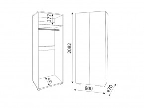 М01 (ручка торцевая) Шкаф (2 двери) штанга в Троицке - troick.magazin-mebel74.ru | фото