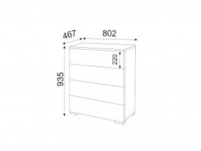 М05 (ручка брусок) Комод (4 ящика) в Троицке - troick.magazin-mebel74.ru | фото