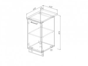 Н 40 Модуль нижний Без Столешницы МН 40 в Троицке - troick.magazin-mebel74.ru | фото