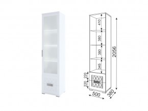 Пенал-витрина Модуль 07 Тиффани в Троицке - troick.magazin-mebel74.ru | фото