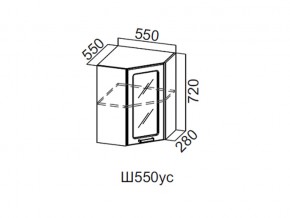 Ш550ус/720 Шкаф навесной 550/720 (угловой со стеклом) в Троицке - troick.magazin-mebel74.ru | фото