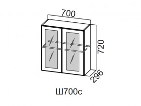 Ш700с/720 Шкаф навесной 700/720 (со стеклом) в Троицке - troick.magazin-mebel74.ru | фото